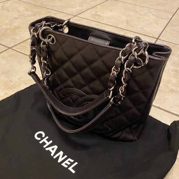 Chanel Caviar Petit Shopping Tote - brown - Picture 8 of 10